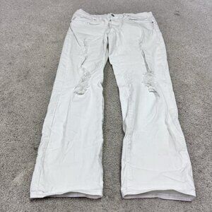 Melrose And Market Jeans Boyfriend White Distressed Pockets Women’s Size 26